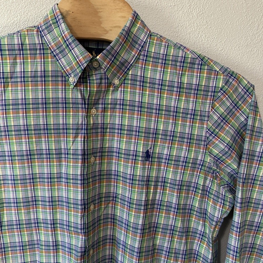 Ralph Lauren Shirt Mens Size Large Multicolor Plaid Long Sleeve Button Down